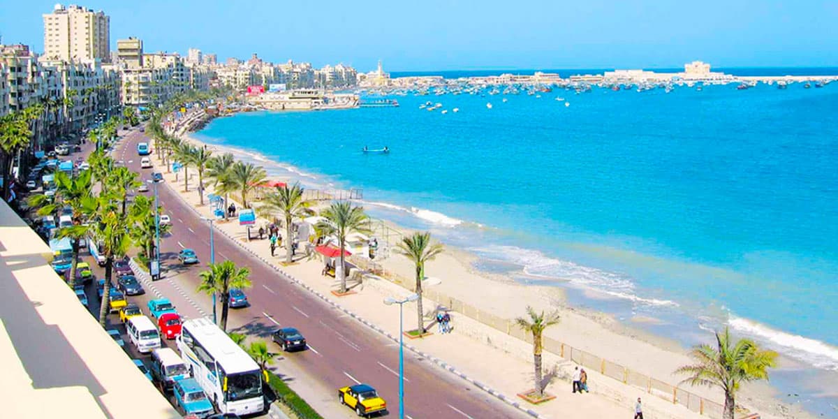 Beach of Alexandria City in Egypt.