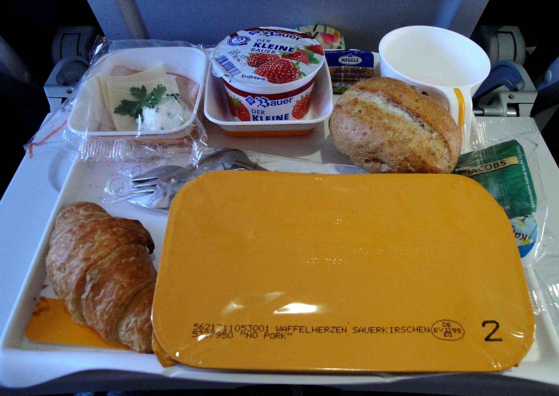 Breakfast in the airplane