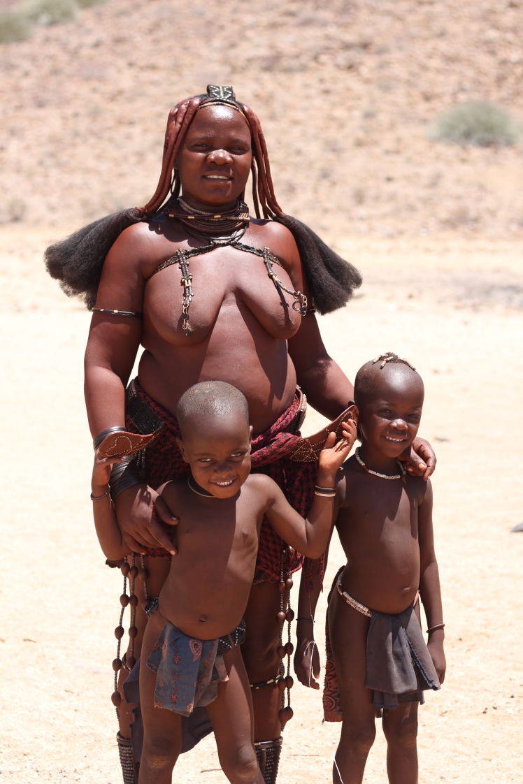 A Himba lady and her two sons