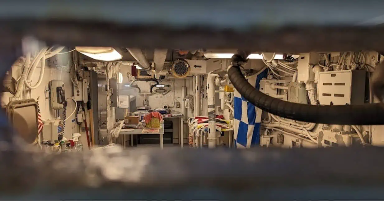 Inside of the Battleship USS Iowa in Los Angeles, USA.