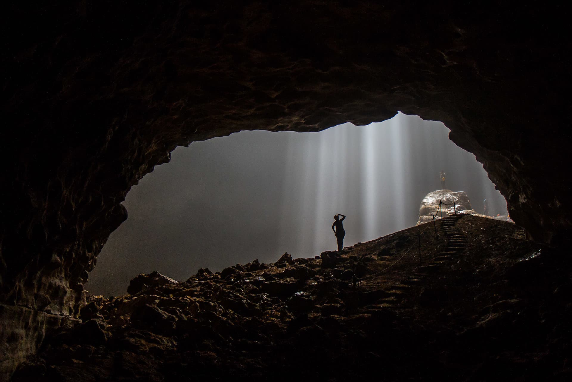 Jomblang Cave near Yogyakarta in Indonesia.