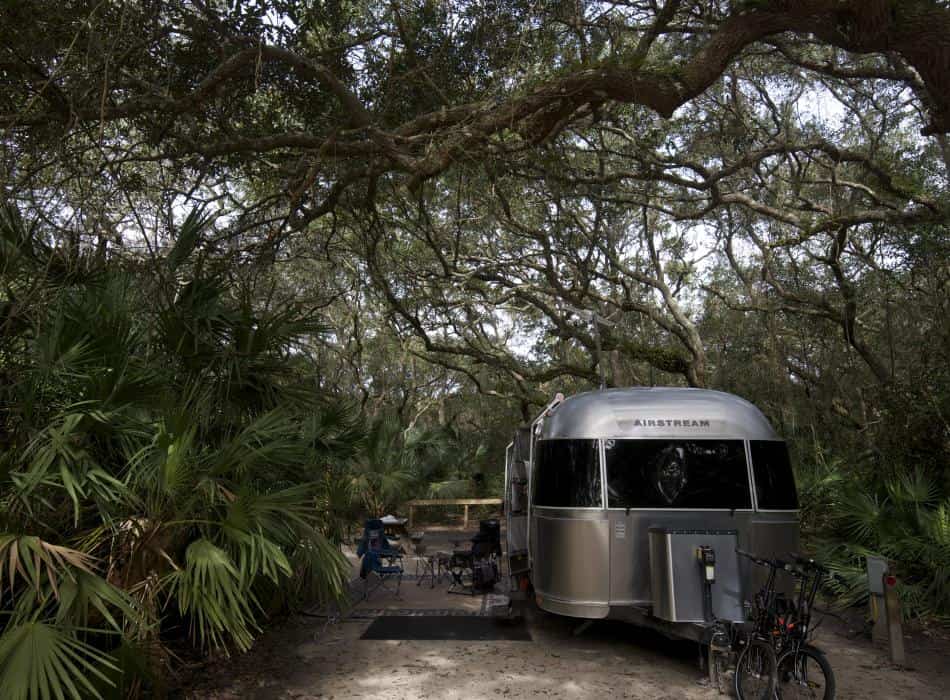 RV camping at the Bahia Honda State Park in Florida, USA.