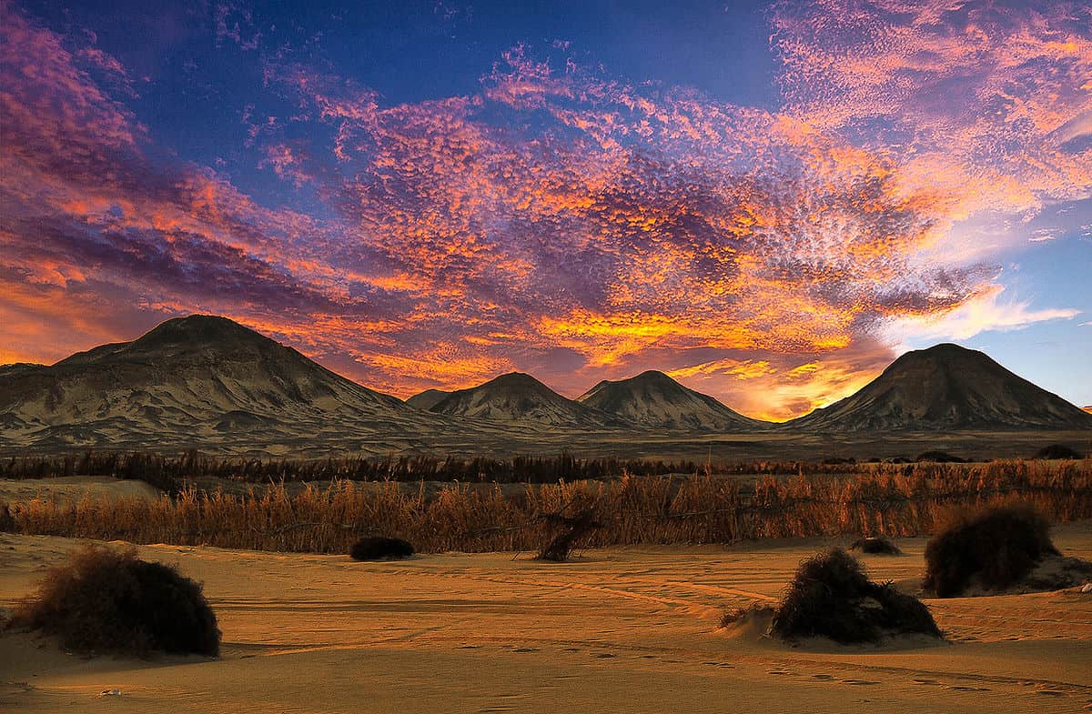 Sunset in Bahariya, Egypt.