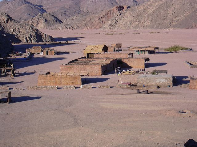 Visiting a traditional Bedouin camp on a Hurghada desert safari in Egypt.