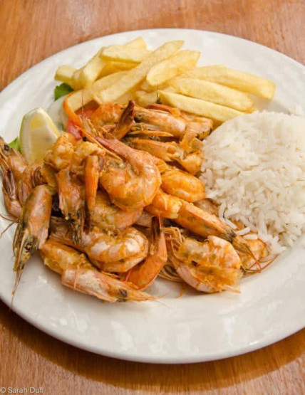 Food in Mozambique - fresh prawns