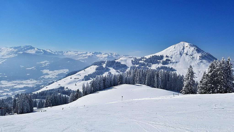 View onto Hohe Salve at SkiWelt in Tirol, Austria.