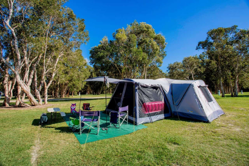 Powered tent site at the Byron Bay Discovery Park in Australia