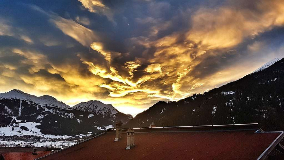 Sunset at the Zugspitz Arena in Austria