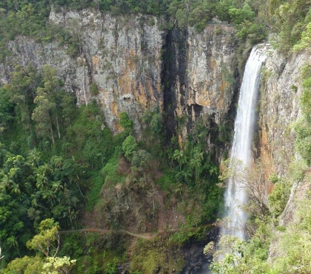 Purling Brook Falls close to Gold Coast in Australia.