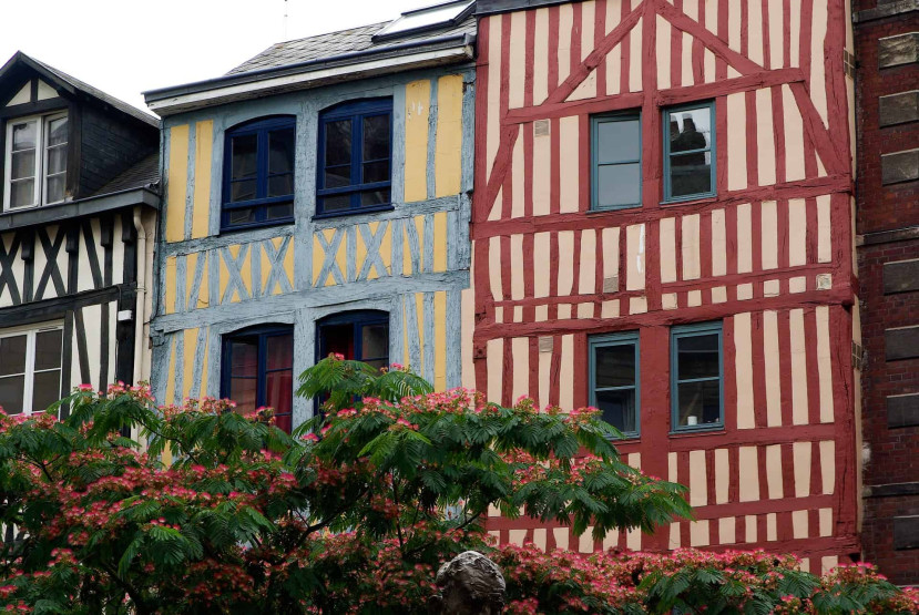 Historical houses in Rouen, France.