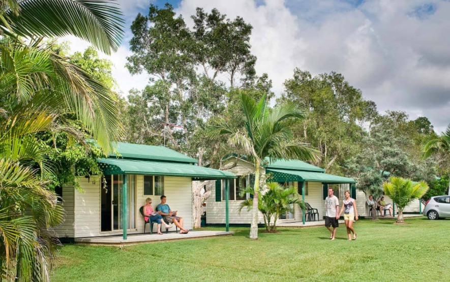 Beach huts at Glen Villa Resort in Byron Bay, Australia