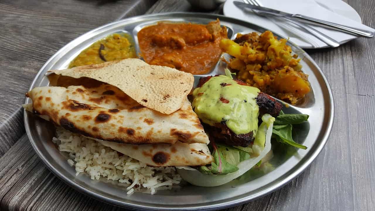 Typical Indian meal in India
