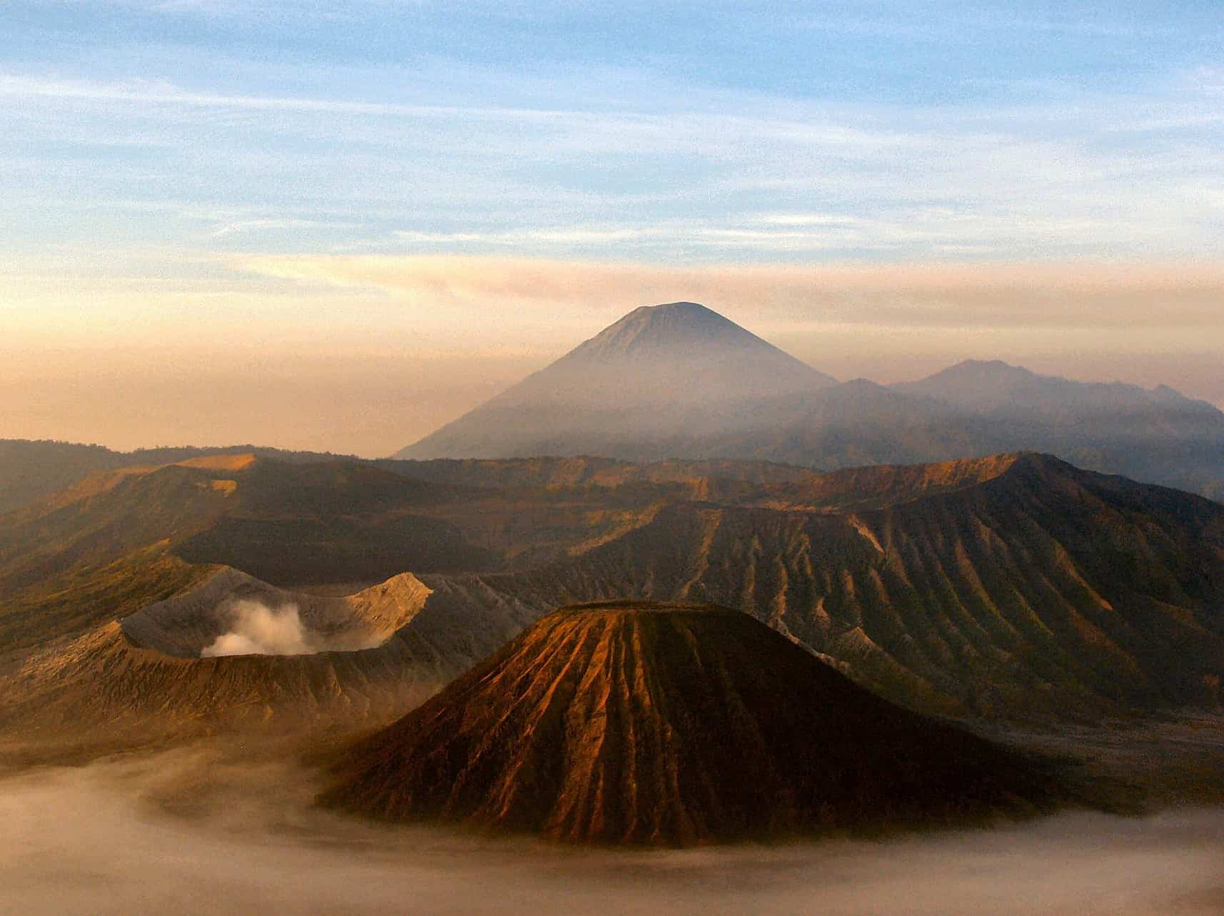 Volcano Mount Merapi near Yogyakarta, Indonesia.