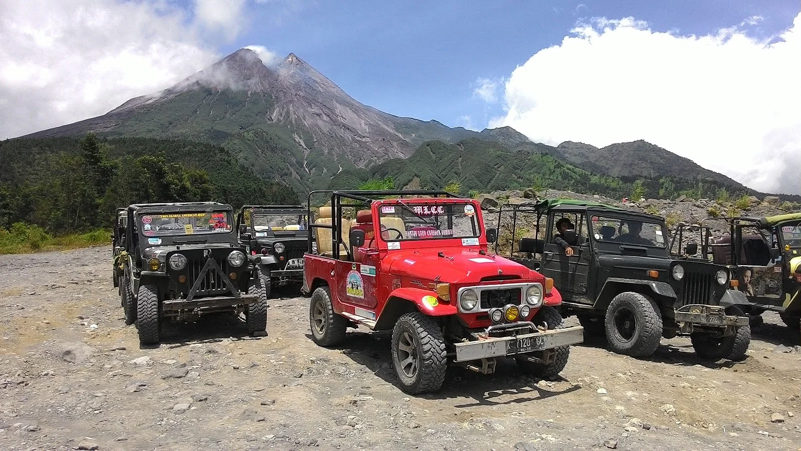 Mount Merapi 4x4 tour near Yogyakarta, Indonesia.
