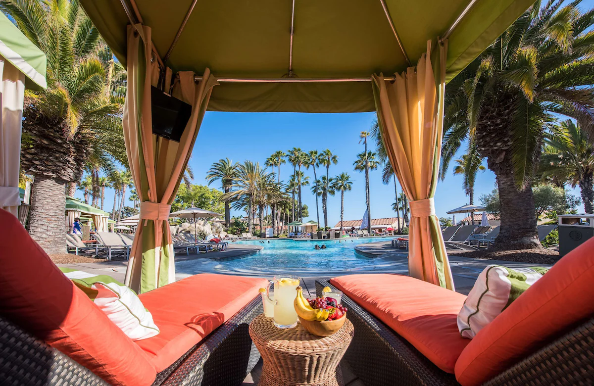 View of the pool at the Hilton San Diego Resort and Spa, California, USA.